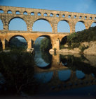 Pont du Gard near Nimes  France circa 14 AD downstream aspect